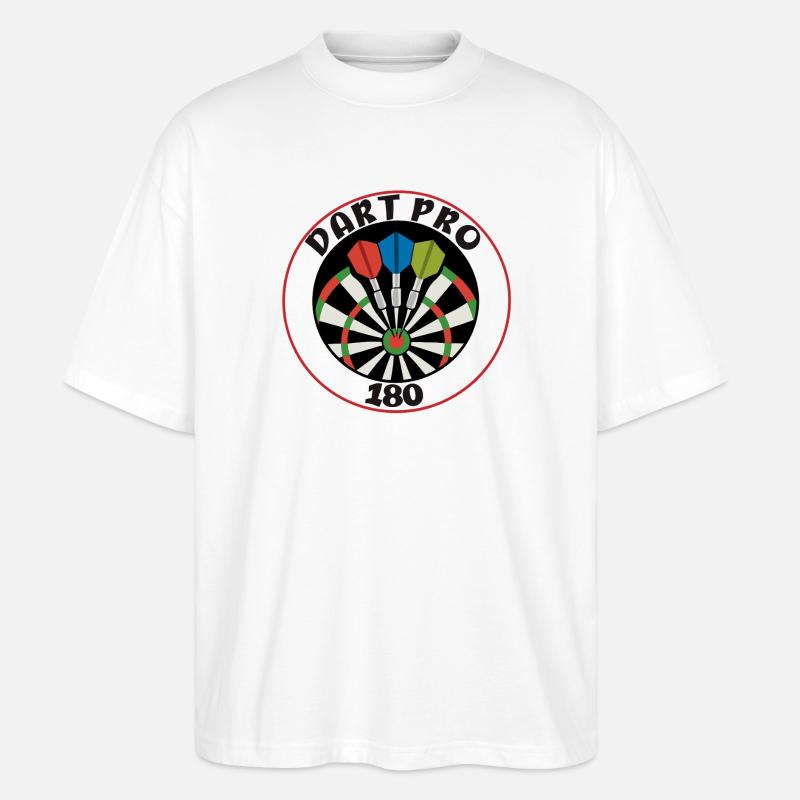 Dart Pro, 180 Punkte Präzisionswurf - Stanley/Stella Oversized Unisex Bio T-Shirt Blaster 2.0 - Weiß