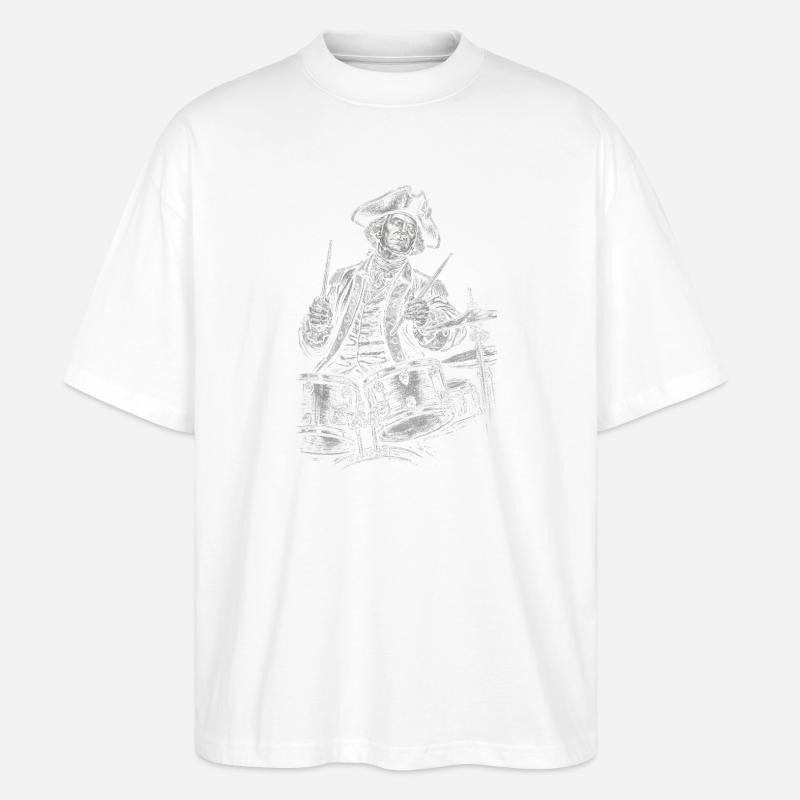 George Washington Drumming Illustration  - Stanley/Stella Oversized Unisex Bio T-Shirt Blaster 2.0 - Weiß
