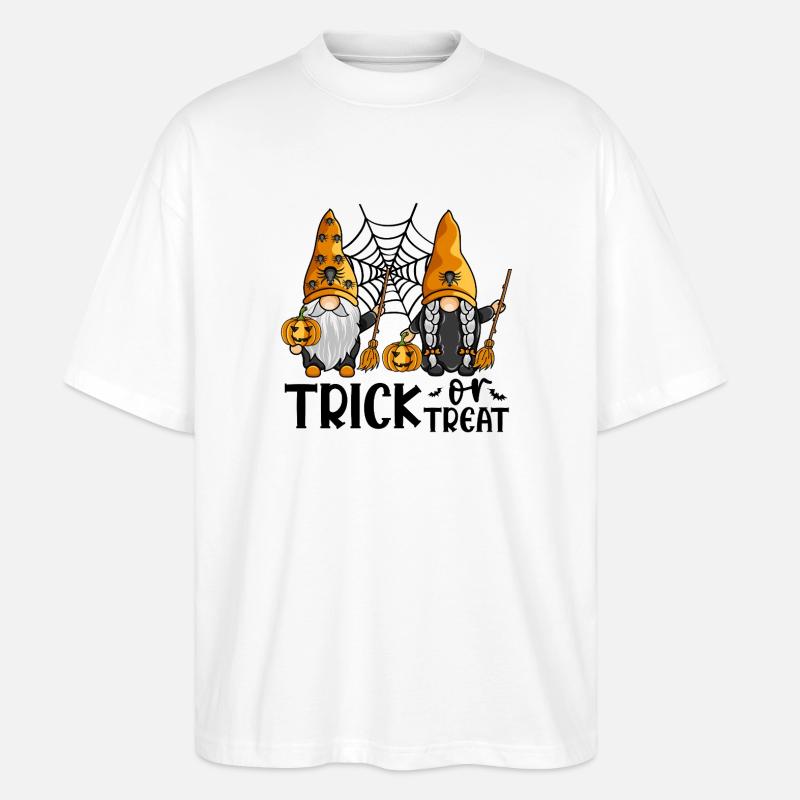 Halloween-Gnome zum Süßes-oder-Saures-Treffen - Stanley/Stella Oversized Unisex Bio T-Shirt Blaster 2.0 - Weiß