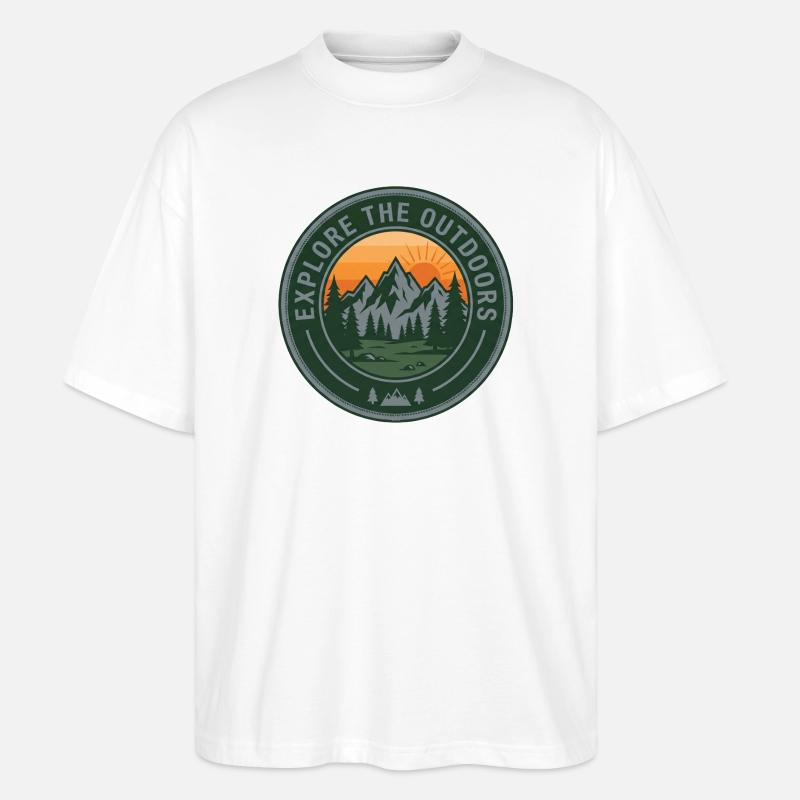 Explore Outdoors Mountains - Stanley/Stella Oversized Unisex Organic T-shirt Blaster 2.0 - white