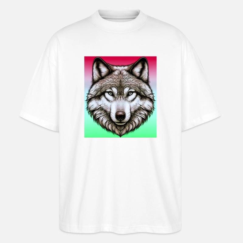 Wolf - Stanley/Stella Oversized Unisex Bio T-Shirt Blaster 2.0 - Weiß