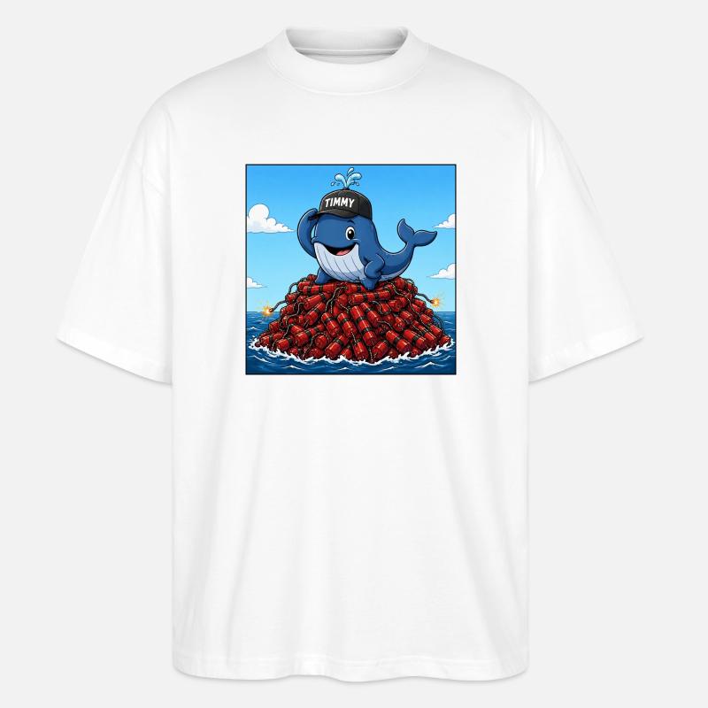 Timmy der Wal - Stanley/Stella Oversized Unisex Bio T-Shirt Blaster 2.0 - Weiß