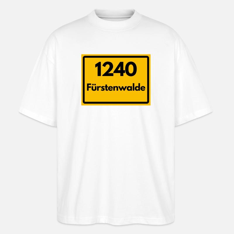ALTE POSTLEITZAHL PLZ RETRO 1240 FÜRSTENWALDE - Stanley/Stella Oversized Unisex Bio T-Shirt Blaster 2.0 - Weiß