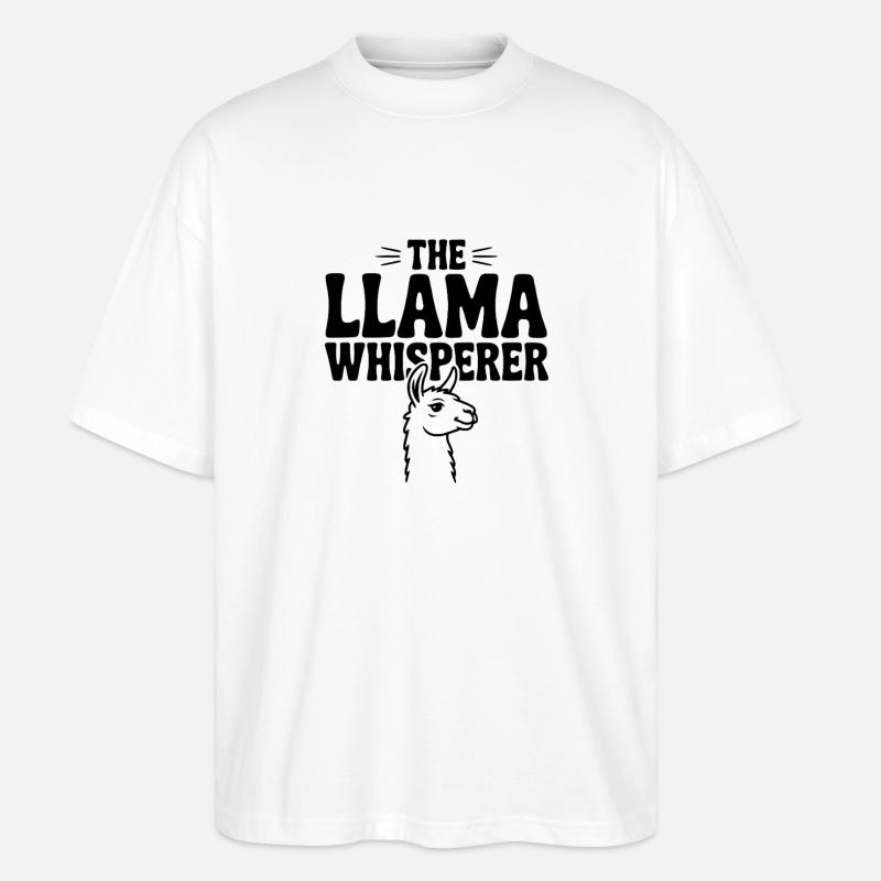 Der Lama-Flüsterer - Stanley/Stella Oversized Unisex Bio T-Shirt Blaster 2.0 - Weiß