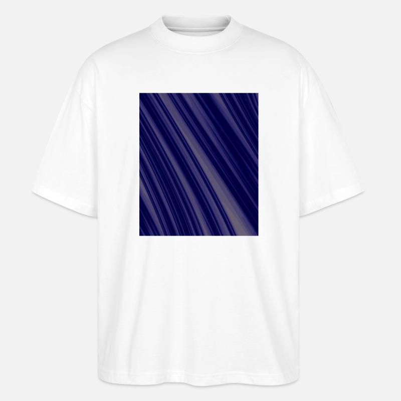 Navy Diagonal Structures - Stanley/Stella Oversized Unisex Organic T-shirt Blaster 2.0 - white