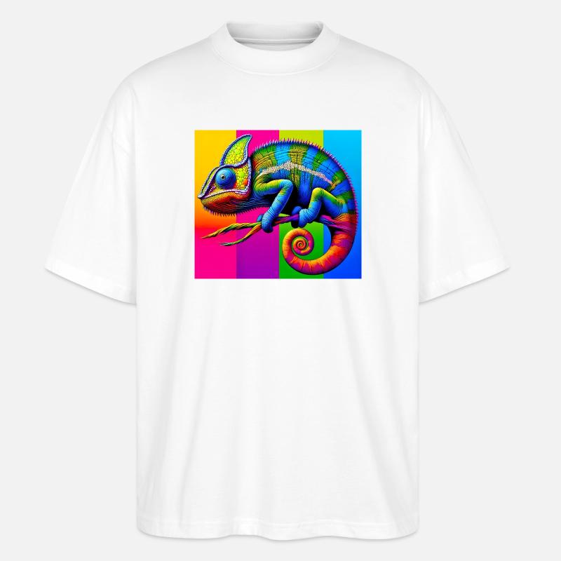 caméléon - T-shirt bio Blaster 2.0 coupe oversize Stanley/Stella Unisexe - blanc