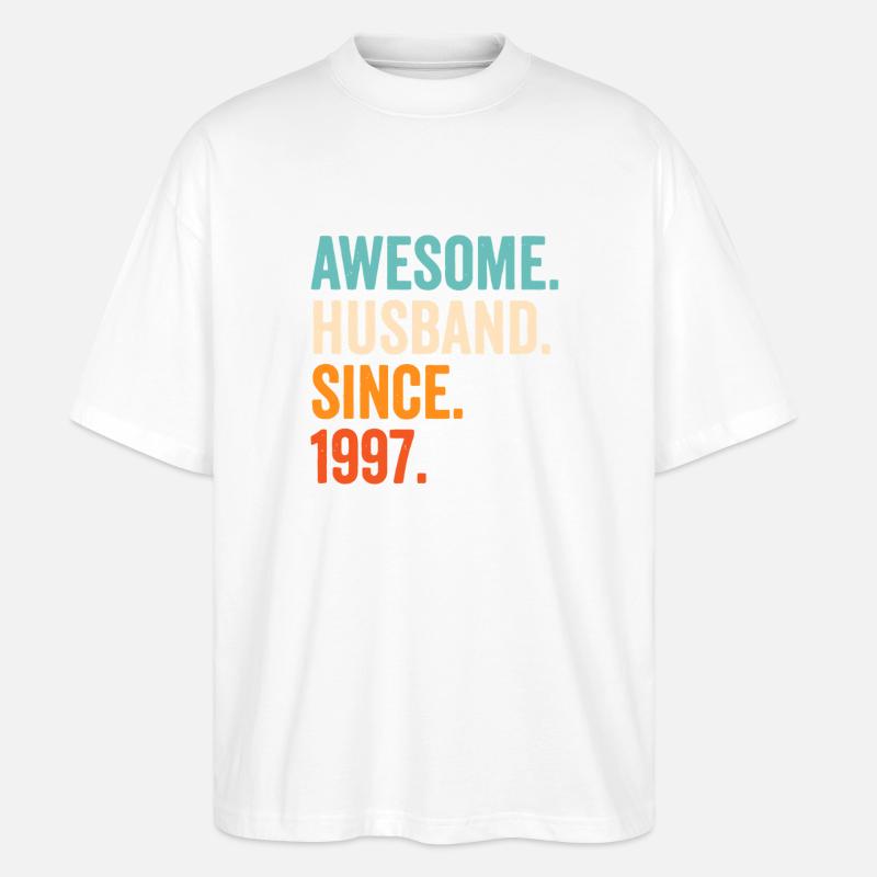Großartiger Ehemann seit 1997 - Stanley/Stella Oversized Unisex Bio T-Shirt Blaster 2.0 - Weiß