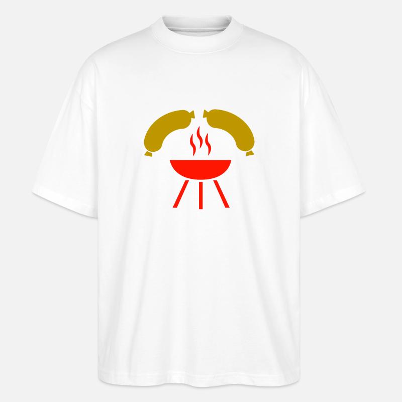 Grillen - Stanley/Stella Oversized Unisex Bio T-Shirt Blaster 2.0 - Weiß