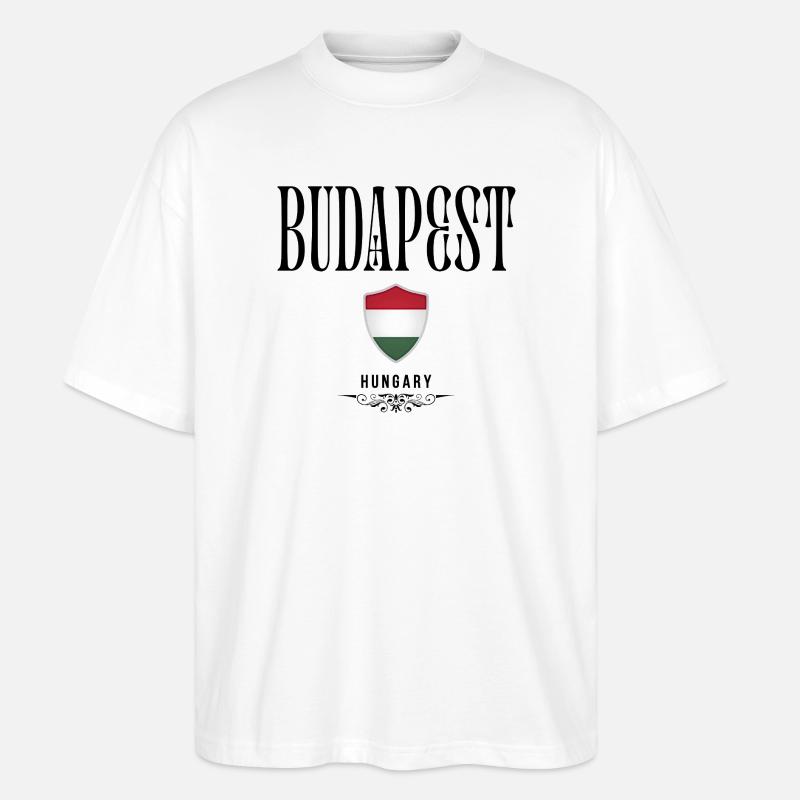 Budapest Souvenir, elegant design Budapest - Stanley/Stella Oversized Unisex Organic T-shirt Blaster 2.0 - white