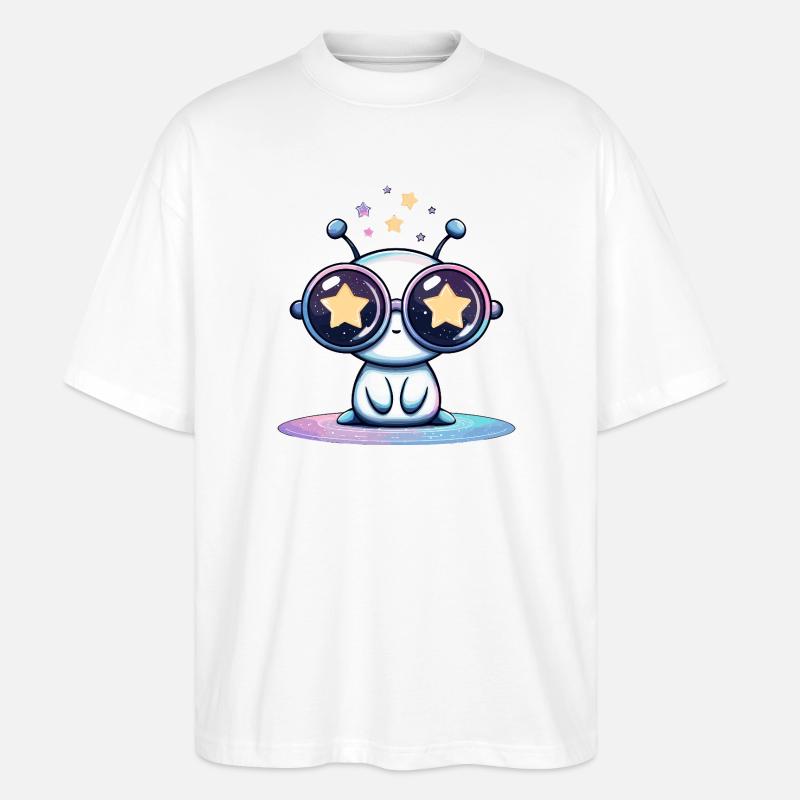 Sternenbrille Alien - Stanley/Stella Oversized Unisex Bio T-Shirt Blaster 2.0 - Weiß