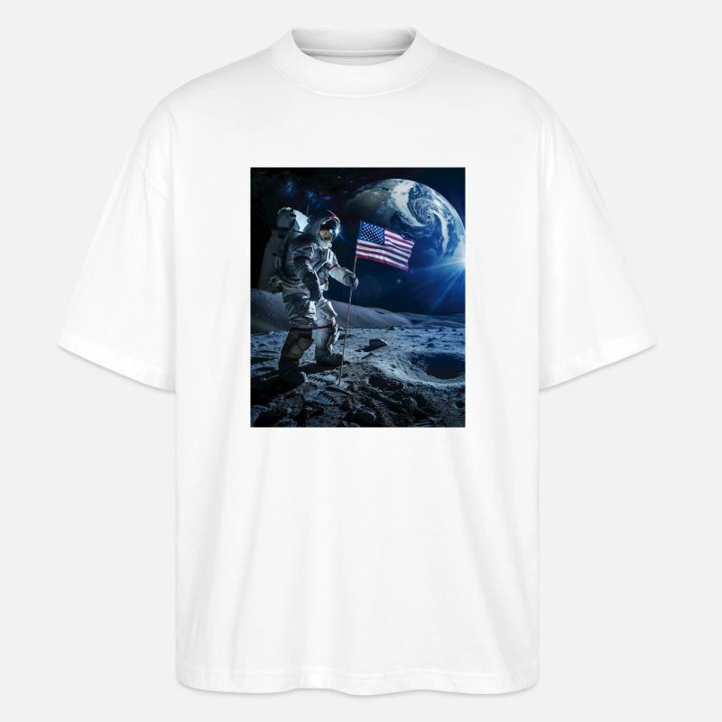 astronaute - T-shirt bio Blaster 2.0 coupe oversize Stanley/Stella Unisexe - blanc