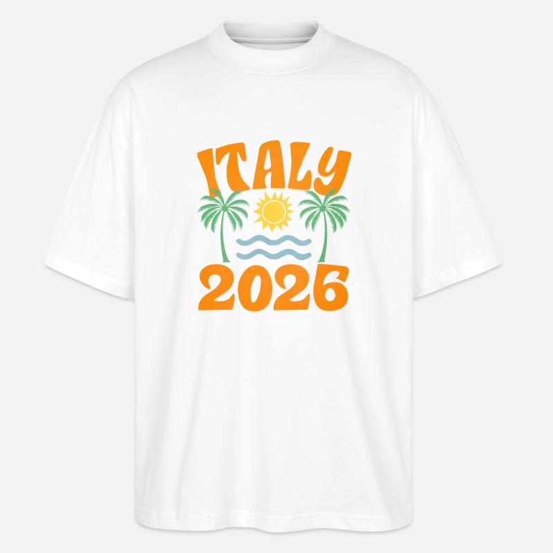 Italien 2026 - Stanley/Stella Oversized Unisex Bio T-Shirt Blaster 2.0 - Weiß