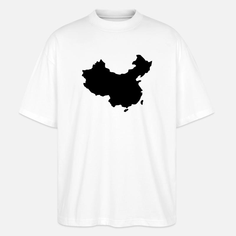 China map - Stanley/Stella Oversized Unisex Organic T-shirt Blaster 2.0 - white