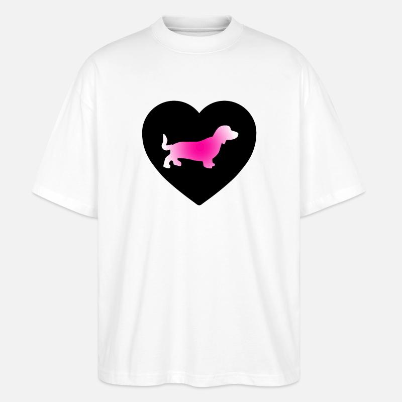 Dackel - Stanley/Stella Oversized Unisex Bio T-Shirt Blaster 2.0 - Weiß