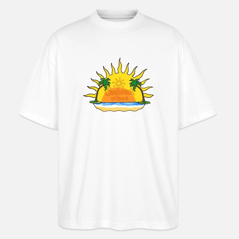 Sommerliche Vibes - Stanley/Stella Oversized Unisex Bio T-Shirt Blaster 2.0 - Weiß