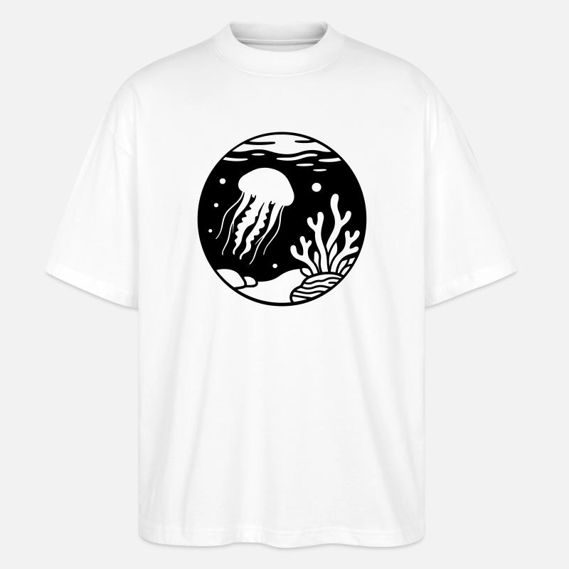 Qualle - Stanley/Stella Oversized Unisex Bio T-Shirt Blaster 2.0 - Weiß