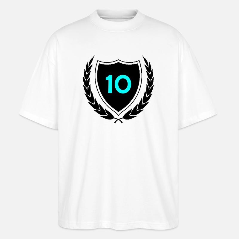 Imprimé en chiffres néon dix - T-shirt bio Blaster 2.0 coupe oversize Stanley/Stella Unisexe - blanc