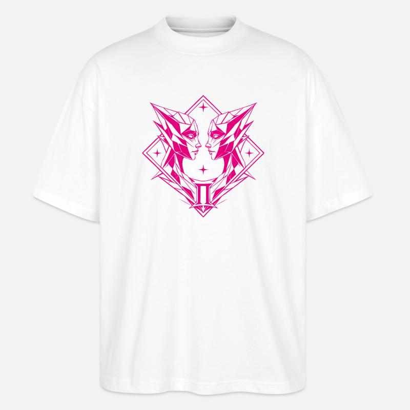 Gémeaux – Dualité et Équilibre - T-shirt bio Blaster 2.0 coupe oversize Stanley/Stella Unisexe - blanc