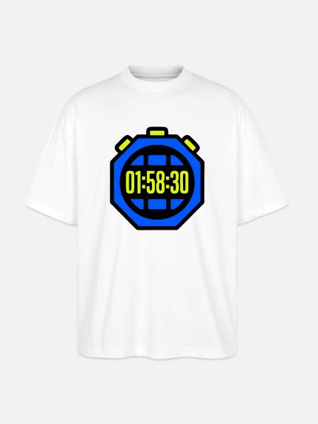 Stopwatch Best Time Half Marathon - Stanley/Stella Oversized Unisex Organic T-shirt Blaster 2.0 - white