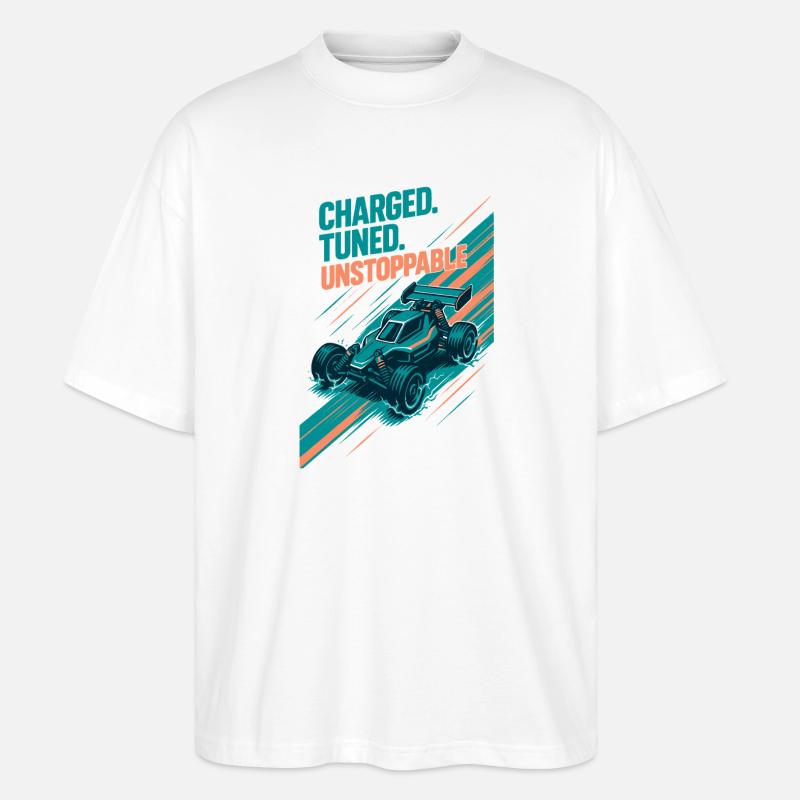 Loaded, tuned, unstoppable | RC Buggy - Stanley/Stella Oversized Unisex Organic T-shirt Blaster 2.0 - white
