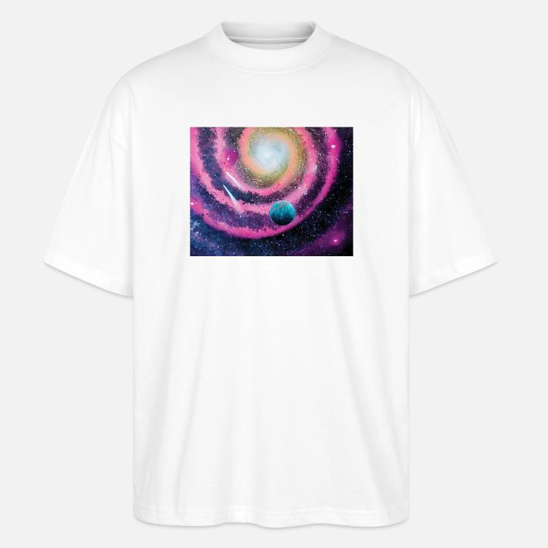 Pink Galaxy - Stanley/Stella Oversized Unisex Bio T-Shirt Blaster 2.0 - Weiß