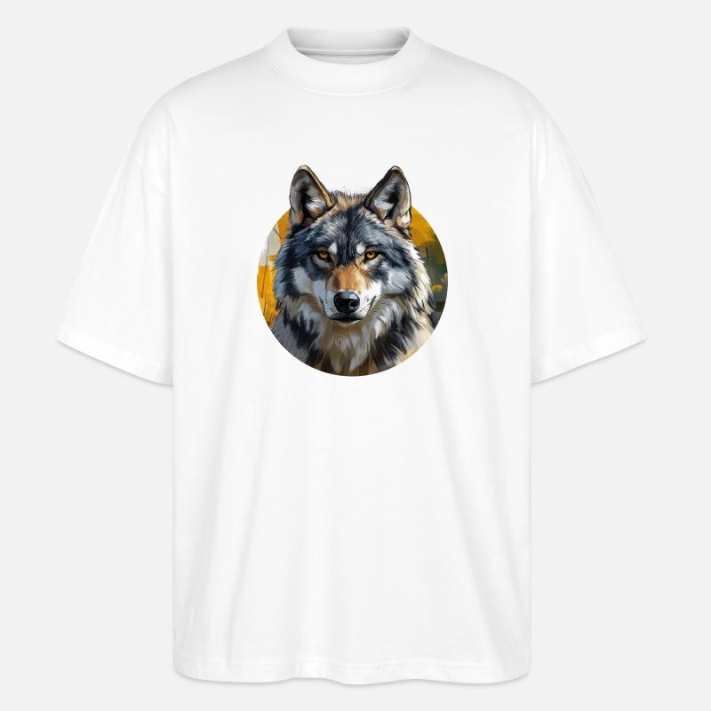 Wolf-Design - Stanley/Stella Oversized Unisex Bio T-Shirt Blaster 2.0 - Weiß