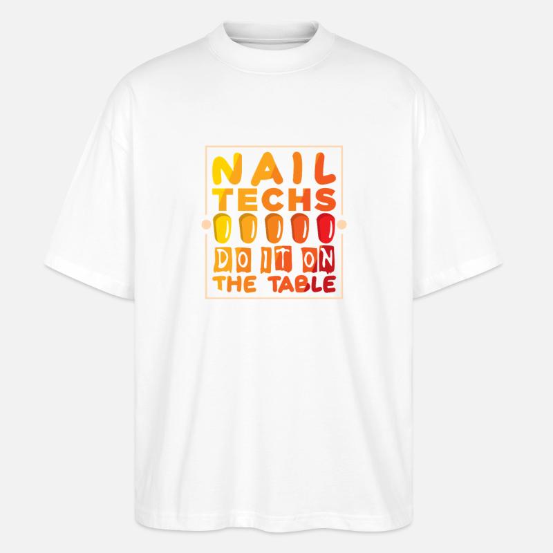 Nageldesigner Nageldesignerin Kosmetik Nagelstudio - Stanley/Stella Oversized Unisex Bio T-Shirt Blaster 2.0 - Weiß