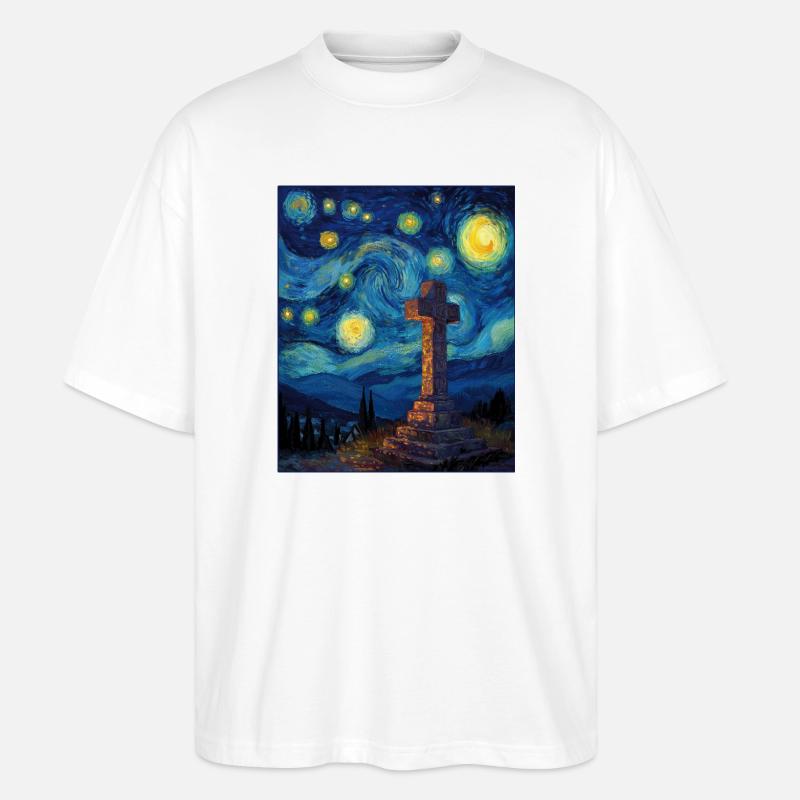 Kreuz - Stanley/Stella Oversized Unisex Bio T-Shirt Blaster 2.0 - Weiß