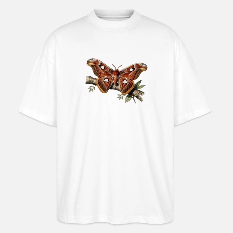 Attacus moth - Stanley/Stella Oversized Unisex Organic T-shirt Blaster 2.0 - white