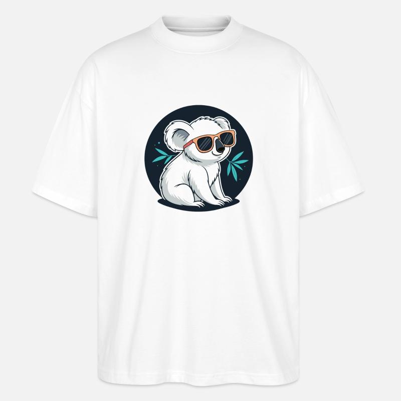 Koala-Chic-Sonnenbrillen - Stanley/Stella Oversized Unisex Bio T-Shirt Blaster 2.0 - Weiß