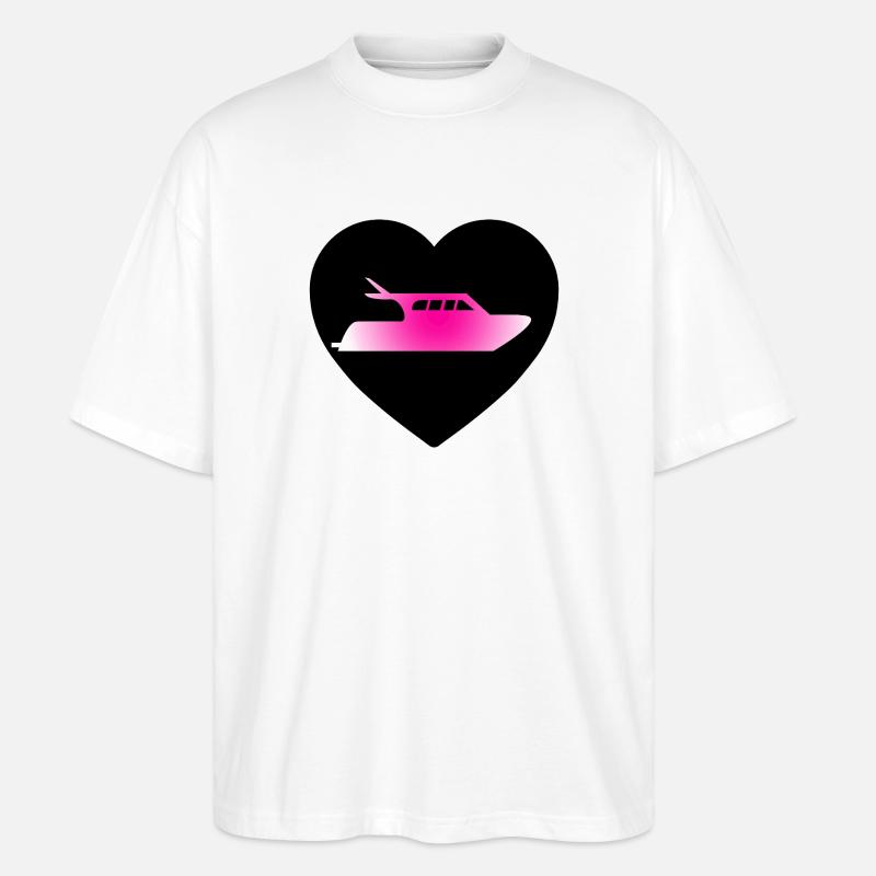 Motorboot - Stanley/Stella Oversized Unisex Bio T-Shirt Blaster 2.0 - Weiß