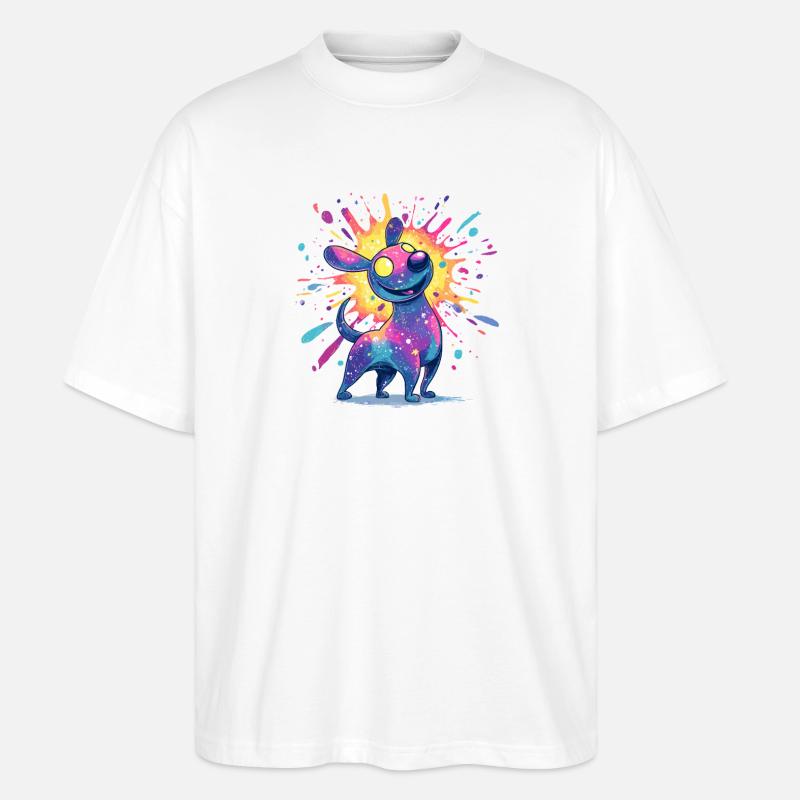 Galaktischer Farbhund - Stanley/Stella Oversized Unisex Bio T-Shirt Blaster 2.0 - Weiß