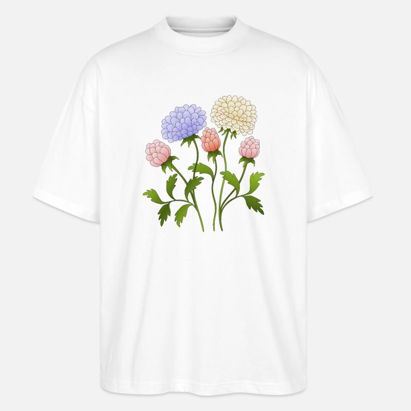 Blumen - Stanley/Stella Oversized Unisex Bio T-Shirt Blaster 2.0 - Weiß