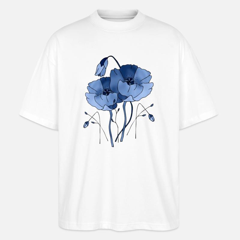Flowers - Stanley/Stella Oversized Unisex Organic T-shirt Blaster 2.0 - white