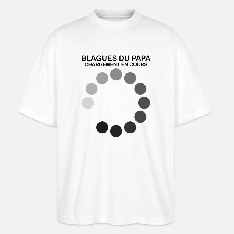 Cercle de Points Noirs Abstraits - T-shirt bio Blaster 2.0 coupe oversize Stanley/Stella Unisexe - blanc