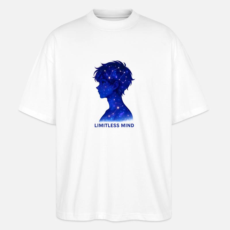 Limitless Mind Galaxie Silhouette - Stanley/Stella Oversized Unisex Bio T-Shirt Blaster 2.0 - Weiß