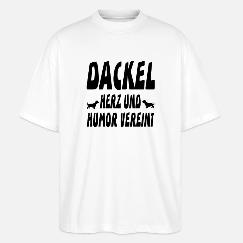 Dackel - Stanley/Stella Oversized Unisex Bio T-Shirt Blaster 2.0 - Weiß