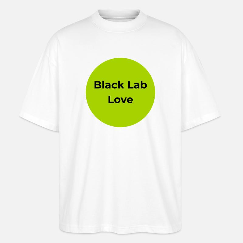 Black Lab Love Tee - Stanley/Stella Oversized Unisex Bio T-Shirt Blaster 2.0 - Weiß