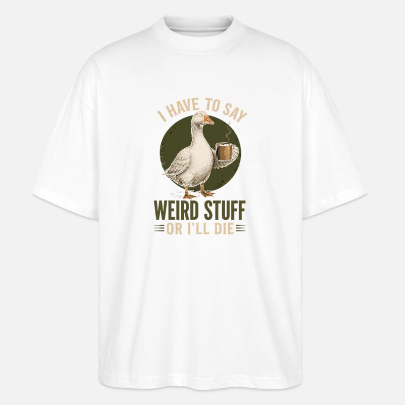 Quatsch-Ente mit Kaffee - Stanley/Stella Oversized Unisex Bio T-Shirt Blaster 2.0 - Weiß
