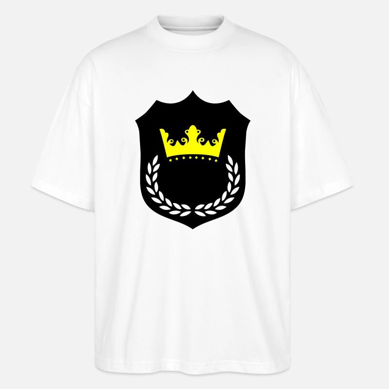 Kronenpracht Gelb Schwarz - Stanley/Stella Oversized Unisex Bio T-Shirt Blaster 2.0 - Weiß