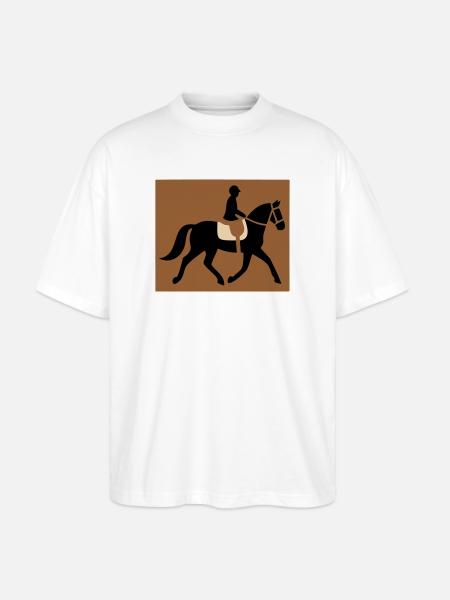 Cavalier équestre passe-temps - T-shirt bio Blaster 2.0 coupe oversize Stanley/Stella Unisexe - blanc