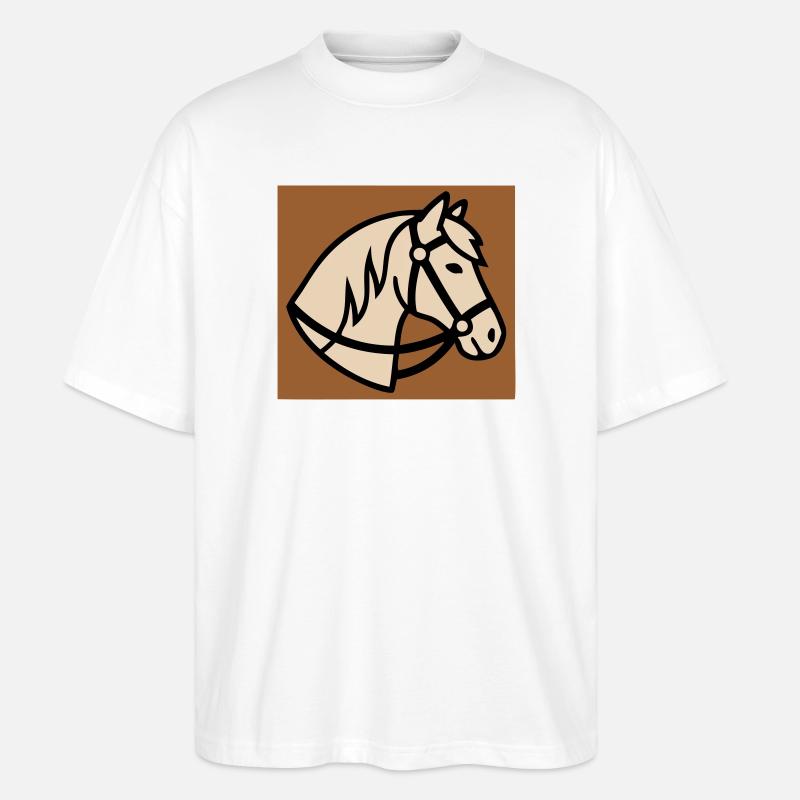Cheval Cheval Équestre à Bride - T-shirt bio Blaster 2.0 coupe oversize Stanley/Stella Unisexe - blanc