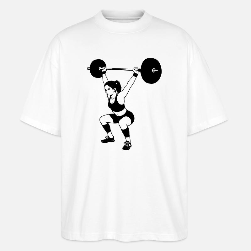 Gewichtheben - Stanley/Stella Oversized Unisex Bio T-Shirt Blaster 2.0 - Weiß