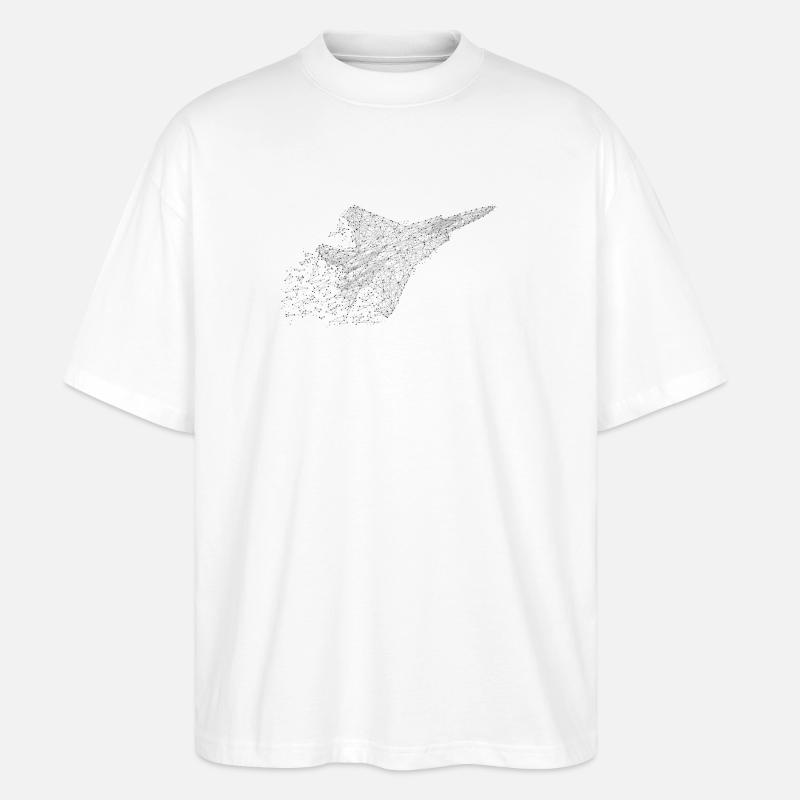 Avion de chasse au look low-poly - T-shirt bio Blaster 2.0 coupe oversize Stanley/Stella Unisexe - blanc