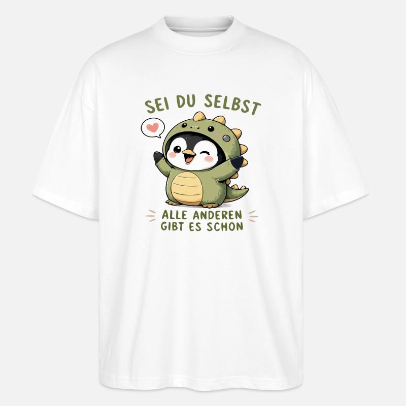 Sei du selbst - Pinguin - Stanley/Stella Oversized Unisex Bio T-Shirt Blaster 2.0 - Weiß