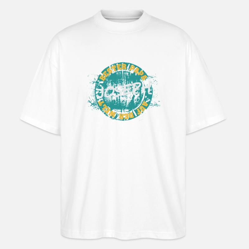 Joseph als Vater - Stanley/Stella Oversized Unisex Bio T-Shirt Blaster 2.0 - Weiß