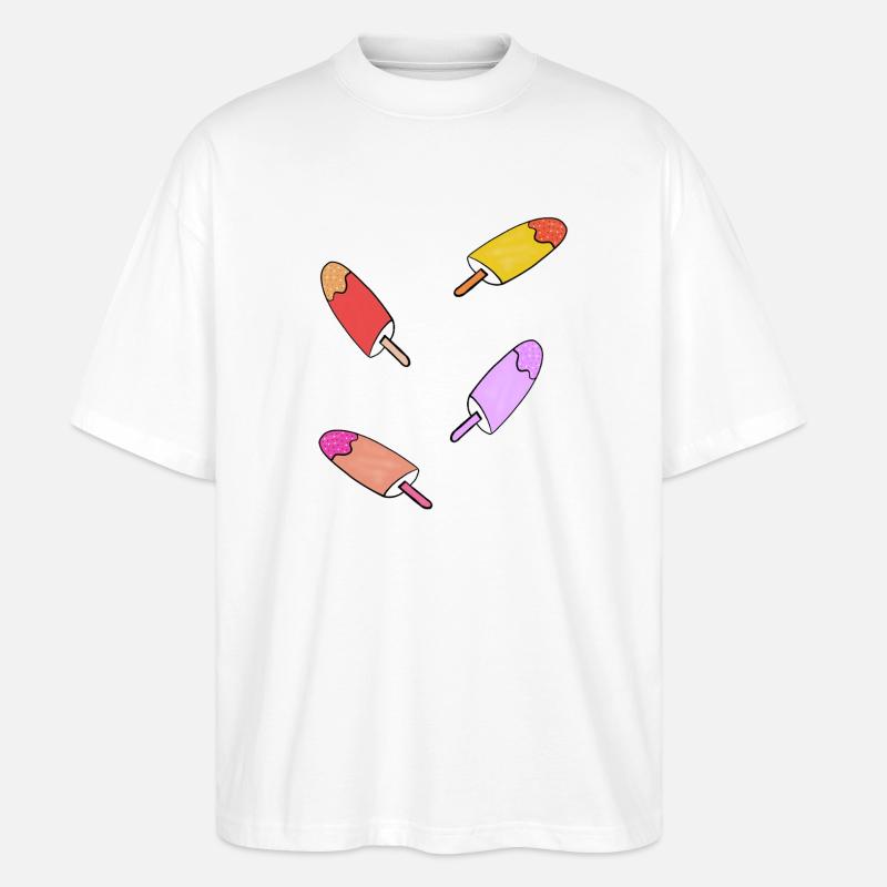 Eis Kinder Sommer Erfrischung  - Stanley/Stella Oversized Unisex Bio T-Shirt Blaster 2.0 - Weiß