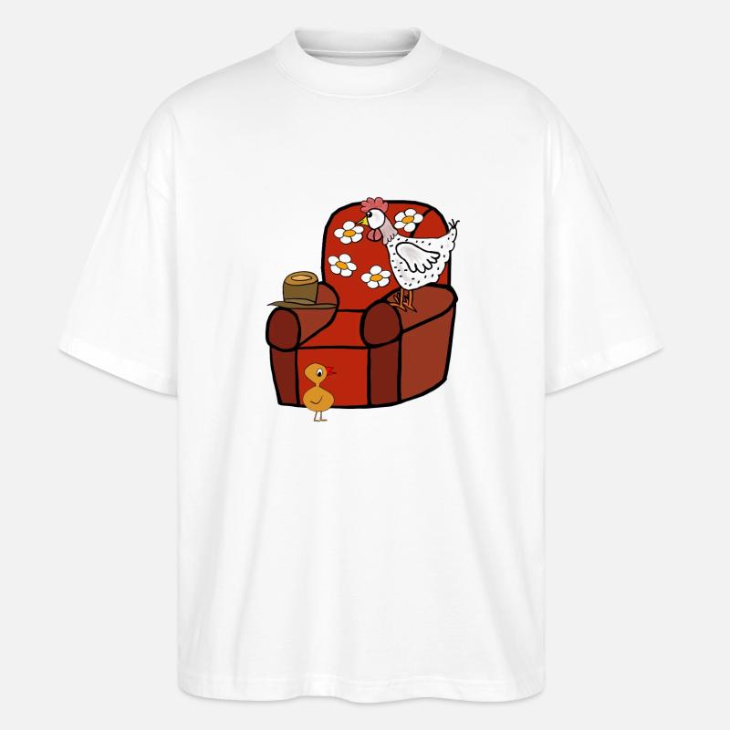 Poulets drôles après le travail - T-shirt bio Blaster 2.0 coupe oversize Stanley/Stella Unisexe - blanc