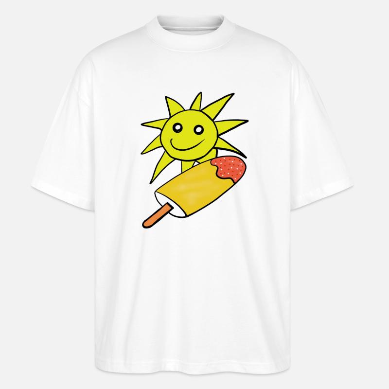 Sommer Sonne Eis Eiskrem Sommerzeit - Stanley/Stella Oversized Unisex Organic T-shirt Blaster 2.0 - white