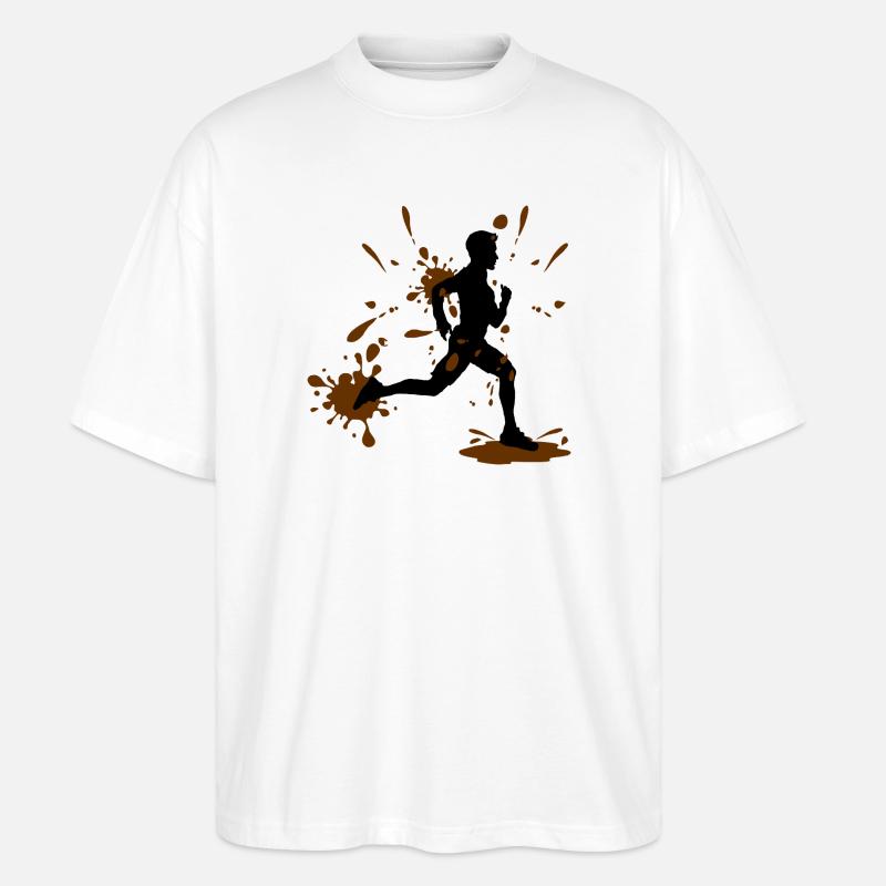 Mud Run Man – Défi Modder Runner - T-shirt bio Blaster 2.0 coupe oversize Stanley/Stella Unisexe - blanc